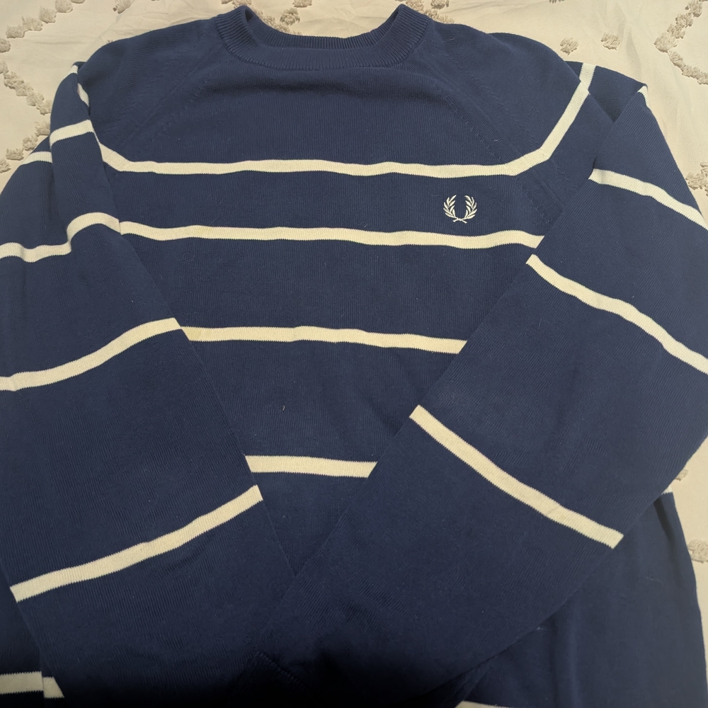 Fred Perry Men's Navy Crewneck Sweater